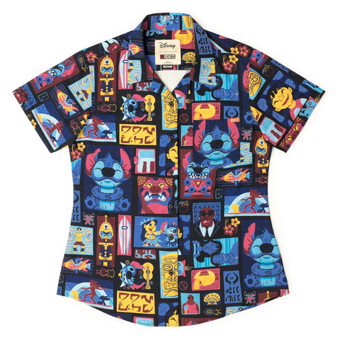 rsvlts-xs-disney-womens-short-sleeve-shirt-disneys-lilo-stitch-tiki-terrestrial-womens-kunuflex-short-sleeve-shirt-disneys-lilo-stitch-tiki-terrestrial-womens-kunuflex-short-sleeve-shirt