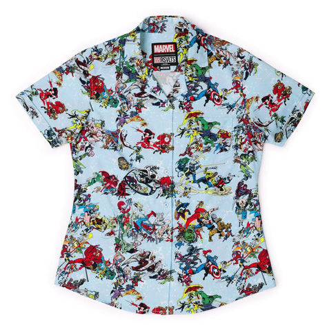 rsvlts-xs-marvel-womens-short-sleeve-shirt-marvel-85th-anniversary-there-goes-my-hero-womens-kunuflex-short-sleeve-shirt
