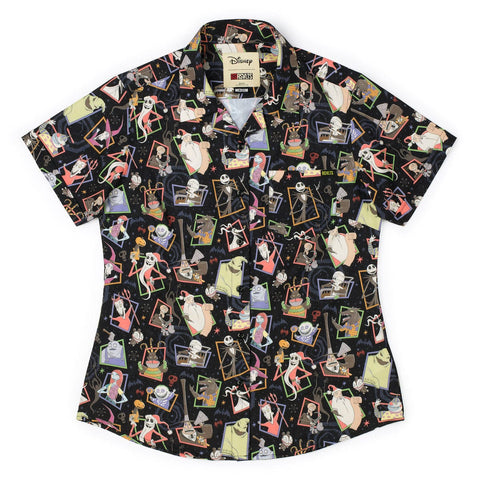 rsvlts-xs-nightmare-before-christmas-womens-short-sleeve-shirt-disney-tim-burtons-the-nightmare-before-christmas-nightmare-neighbors-womens-kunuflex-short-sleeve-shirt-disney-tim-burtons-the-nightmare-before-christmas-nightmare-neighbors-womens-kunuflex-short-sleeve-shirt