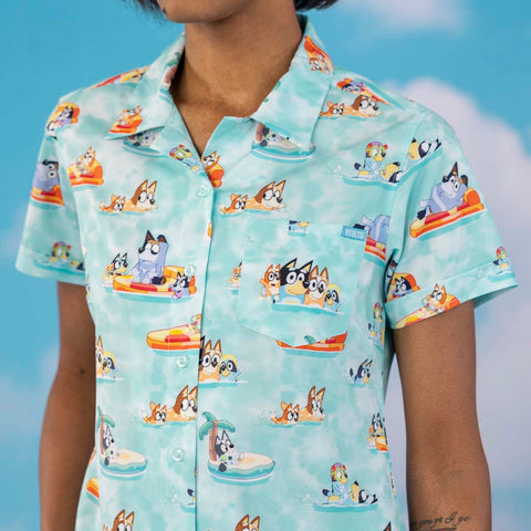 bluey-pool-party-_-womens-kunuflex-short-sleeve-shirt