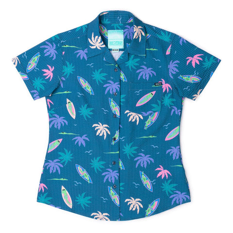 rsvlts-xs-rsvlts-womens-short-sleeve-shirt-gator-rays-womens-stretch-seersucker-short-sleeve-shirt-gator-rays-womens-stretch-seersucker-short-sleeve-shirt