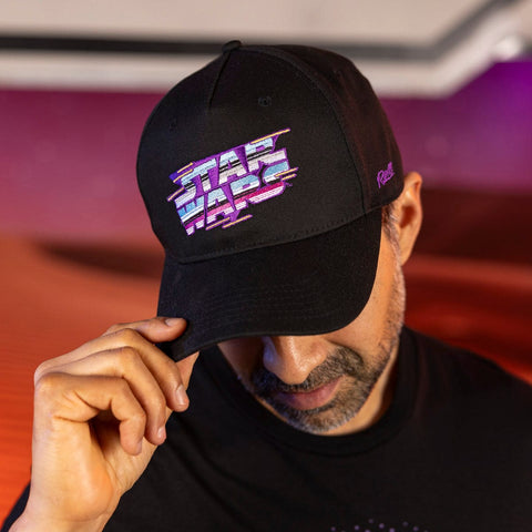 rsvlts-star-wars-hat-star-wars-synthwave-logo-5-panel-curved-brim-hat-star-wars-synthwave-logo-5-panel-curved-brim-hat