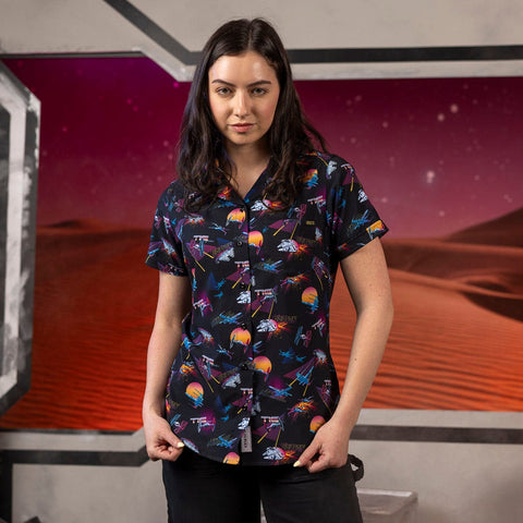 rsvlts-star-wars-womens-short-sleeve-shirt-star-wars-synthwave-dogfight-womens-kunuflex-short-sleeve-shirt-star-wars-synthwave-dogfight-womens-kunuflex-short-sleeve-shirt