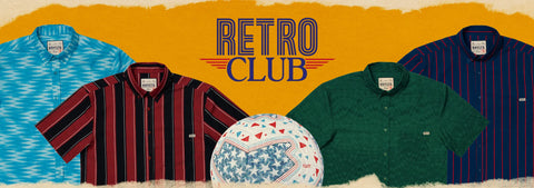 rsvlts-collection-of-vintage-style-shirts-with-retro-club-text-on-a-yellow-background-with-an-americana-themed-soccer-ball