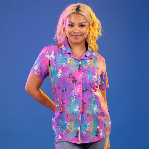 rsvlts-alice-in-wonderland-alice-in-wonderland-down-the-rabbit-hole-women-short-sleeve-shirt