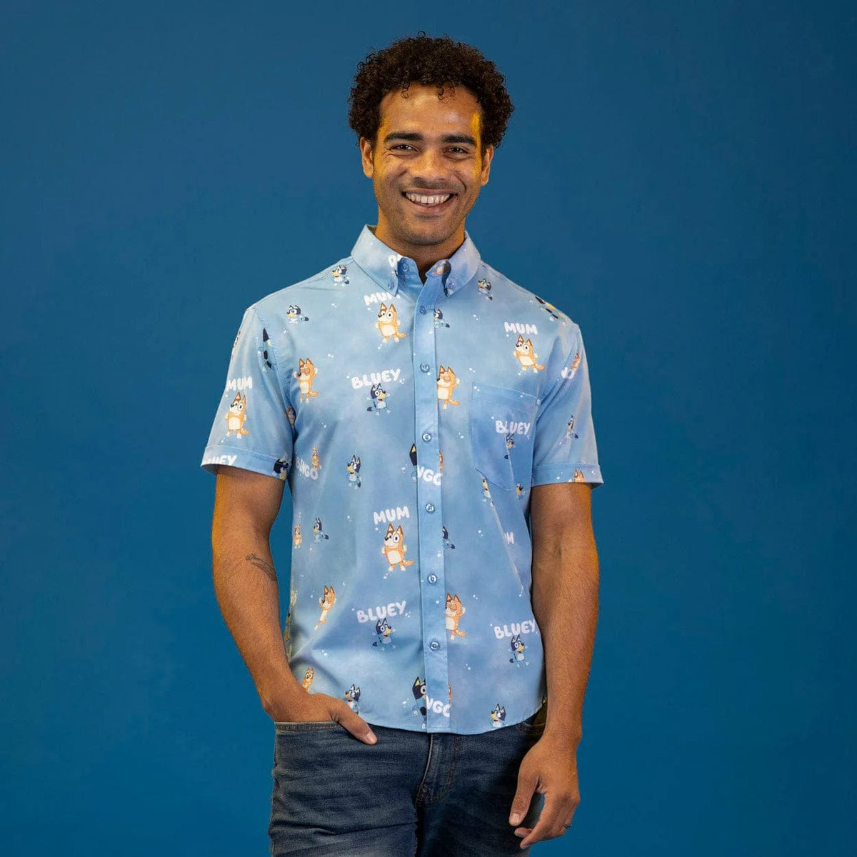 bluey dress shirt Bluey Hawaiian Button Down Dress Shirt 3T
