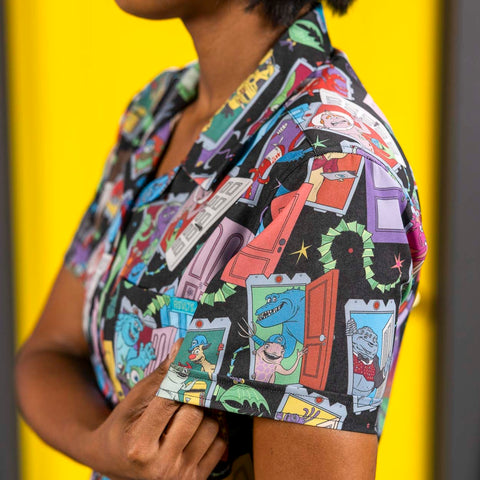 rsvlts-disney-and-pixar-womens-short-sleeve-shirt-disney-and-pixar-monsters-inc-welcome-to-monstropolis-womens-kunuflex-short-sleeve-shirt-disney-and-pixar-monsters-inc-welcome-to-monstropolis-womens-kunuflex-short-sleeve-shirt