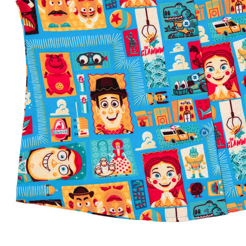 rsvlts-disney-and-pixar-womens-short-sleeve-shirt-disney-and-pixar-toy-story-woodcut-woody-friends-womens-kunuflex-short-sleeve-shirt-disney-and-pixar-toy-story-woodcut-woody-friends-womens-kunuflex-short-sleeve-shirt