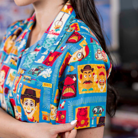 rsvlts-disney-and-pixar-womens-short-sleeve-shirt-disney-and-pixar-toy-story-woodcut-woody-friends-womens-kunuflex-short-sleeve-shirt-disney-and-pixar-toy-story-woodcut-woody-friends-womens-kunuflex-short-sleeve-shirt