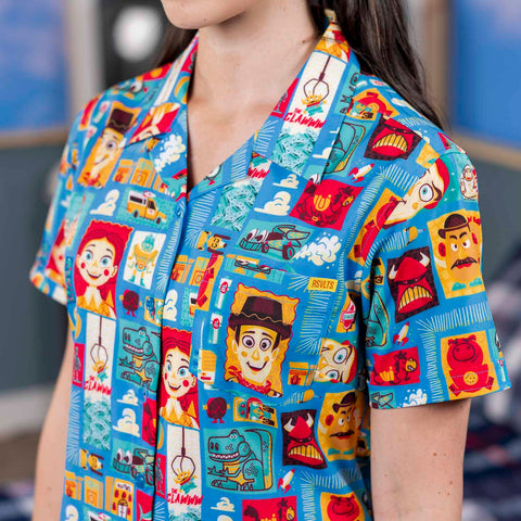 rsvlts-disney-and-pixar-womens-short-sleeve-shirt-disney-and-pixar-toy-story-woodcut-woody-friends-womens-kunuflex-short-sleeve-shirt-disney-and-pixar-toy-story-woodcut-woody-friends-womens-kunuflex-short-sleeve-shirt