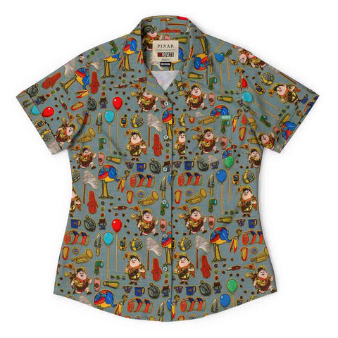 rsvlts-xs-disney-and-pixar-womens-short-sleeve-shirt-disney-and-pixar-up-the-wilderness-must-be-explored-womens-kunuflex-short-sleeve-shirt