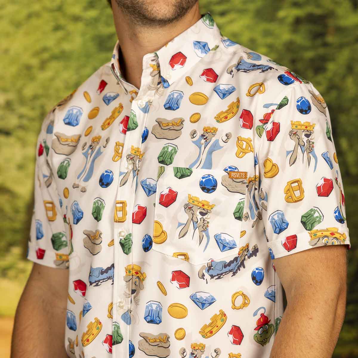 disney dress shirt mens Men's Stuff Addison Linen Button Down Shirt in Multi Throwback Disney