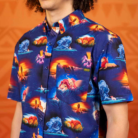 lion king dress shirt Disney Lion King Simba Big Boys Hawaiian Button Down Shirt Toddler to Big Kid
