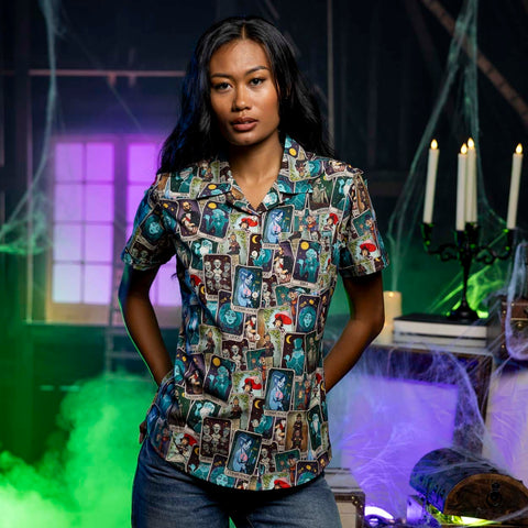 rsvlts-disney-womens-short-sleeve-shirt-disneys-haunted-mansion-deck-of-the-dead-womens-kunuflex-short-sleeve-shirt-disneys-haunted-mansion-deck-of-the-dead-womens-kunuflex-short-sleeve-shirt