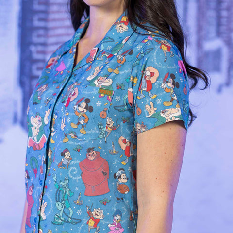 rsvlts-disney-womens-short-sleeve-shirt-disneys-mickeys-christmas-carol-humbug-holiday-cheer-womens-kunuflex-short-sleeve-shirt-disneys-mickeys-christmas-carol-humbug-holiday-cheer-womens-kunuflex-short-sleeve-shirt
