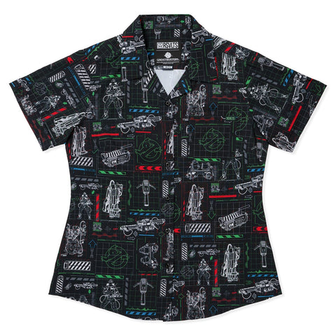 rsvlts-xs-ghostbusters-womens-short-sleeve-shirt-ghostbusters-spectral-schematics-womens-kunuflex-short-sleeve-shirt-ghostbusters-spectral-schematics-womens-kunuflex-short-sleeve-shirt