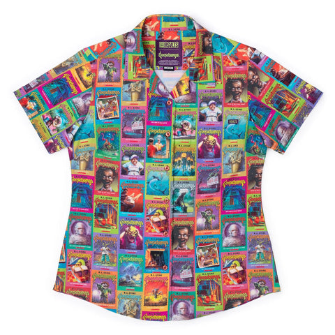 rsvlts-xs-goosebumps-womens-short-sleeve-shirt-goosebumps-book-fair-nightmare-womens-kunuflex-short-sleeve-shirt-goosebumps-book-fair-nightmare-womens-kunuflex-short-sleeve-shirt