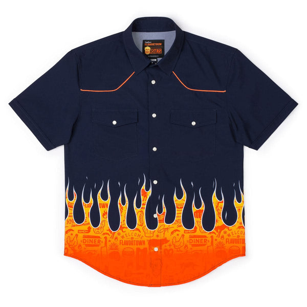 トップス el conductorH SHORT SLEEVE SHIRT 'FLAME guy-fieri-roper-short-sleeve-
