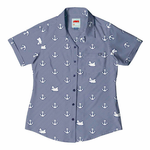 rsvlts-xs-jaws-womens-short-sleeve-shirt-jaws-50th-anniversary-the-beaches-will-be-open-women-kunuflex-short-sleeve-shirt-jaws-50th-anniversary-the-beaches-will-be-open-women-kunuflex-short-sleeve-shirt