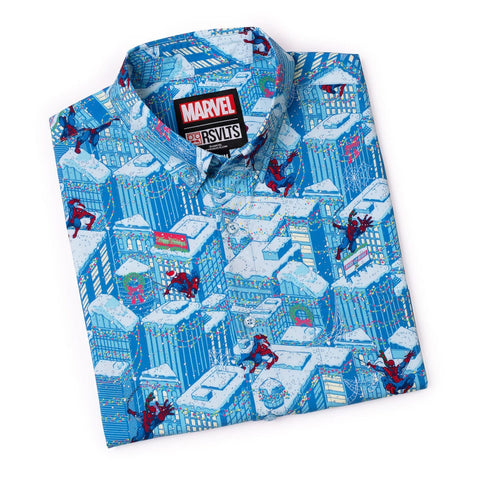 rsvlts-marvel-short-sleeve-shirt-marvel-spider-man-is-coming-to-town-kunuflex-short-sleeve-shirt