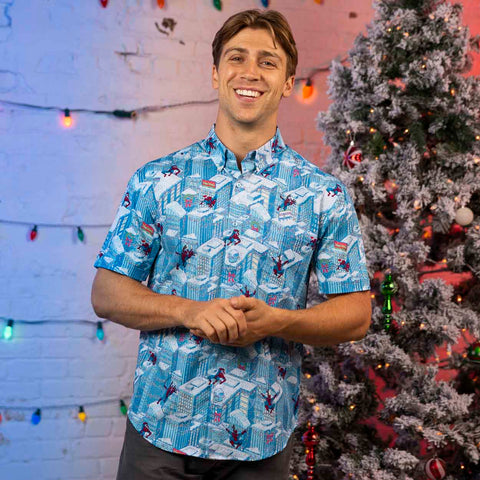 rsvlts-marvel-short-sleeve-shirt-marvel-spider-man-is-coming-to-town-kunuflex-short-sleeve-shirt