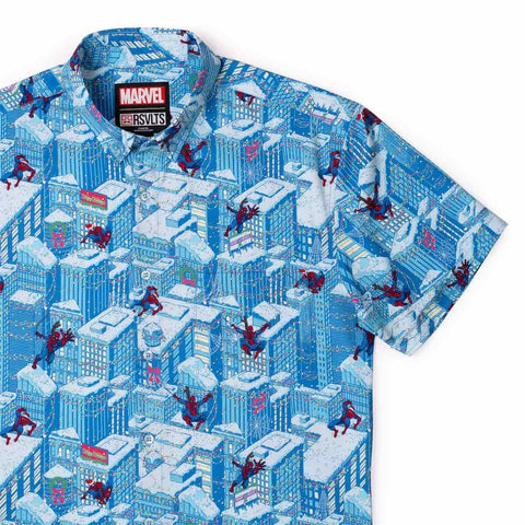 rsvlts-xs-marvel-short-sleeve-shirt-marvel-spider-man-is-coming-to-town-kunuflex-short-sleeve-shirt