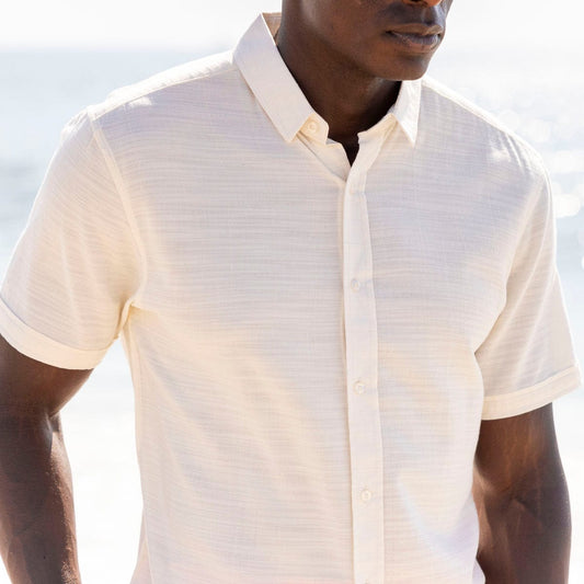 RSVLTS RSVLTS Bamboo Short Sleeve Shirt White Sand – Bamboo Short Sleeve Shirt