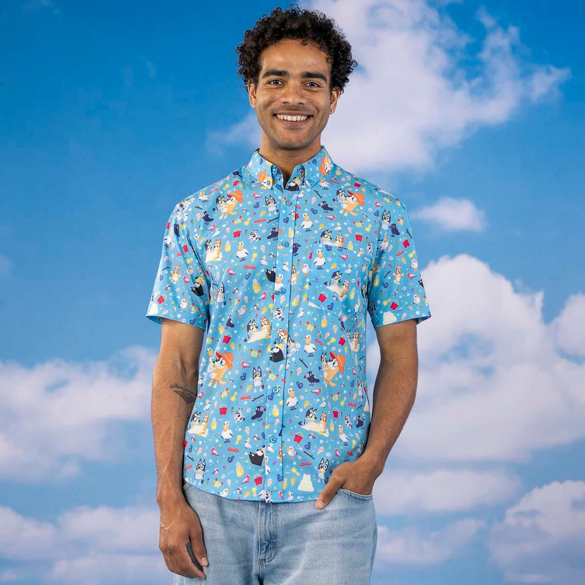 bluey dress shirt Bluey Hawaiian Button Down Dress Shirt 2T