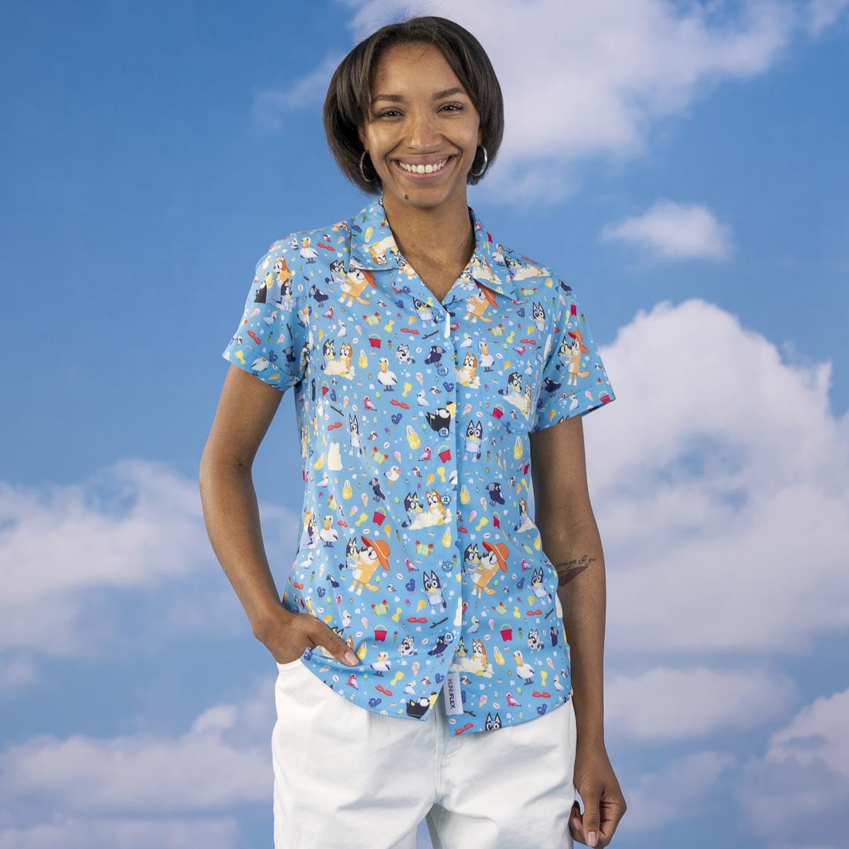Bluey ''Beach Day'' Button Down Shirt for Women by RSVLTS