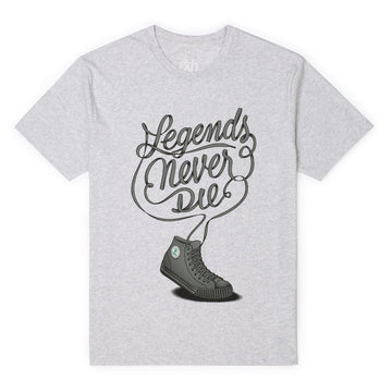 Legends Never Die (Heather Gray) – Crewneck Tee