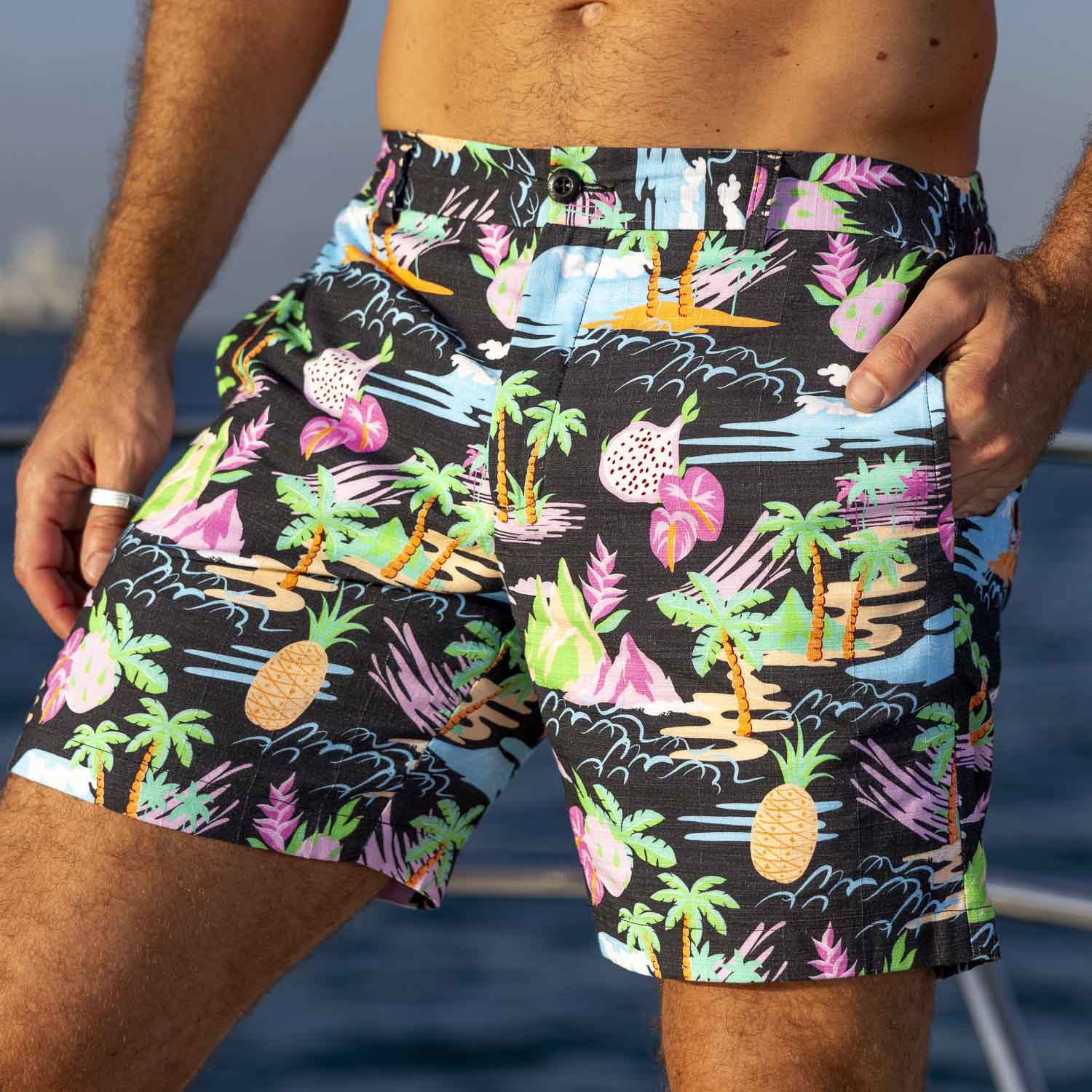 Neon Vacay – Bamboo Resort Shorts