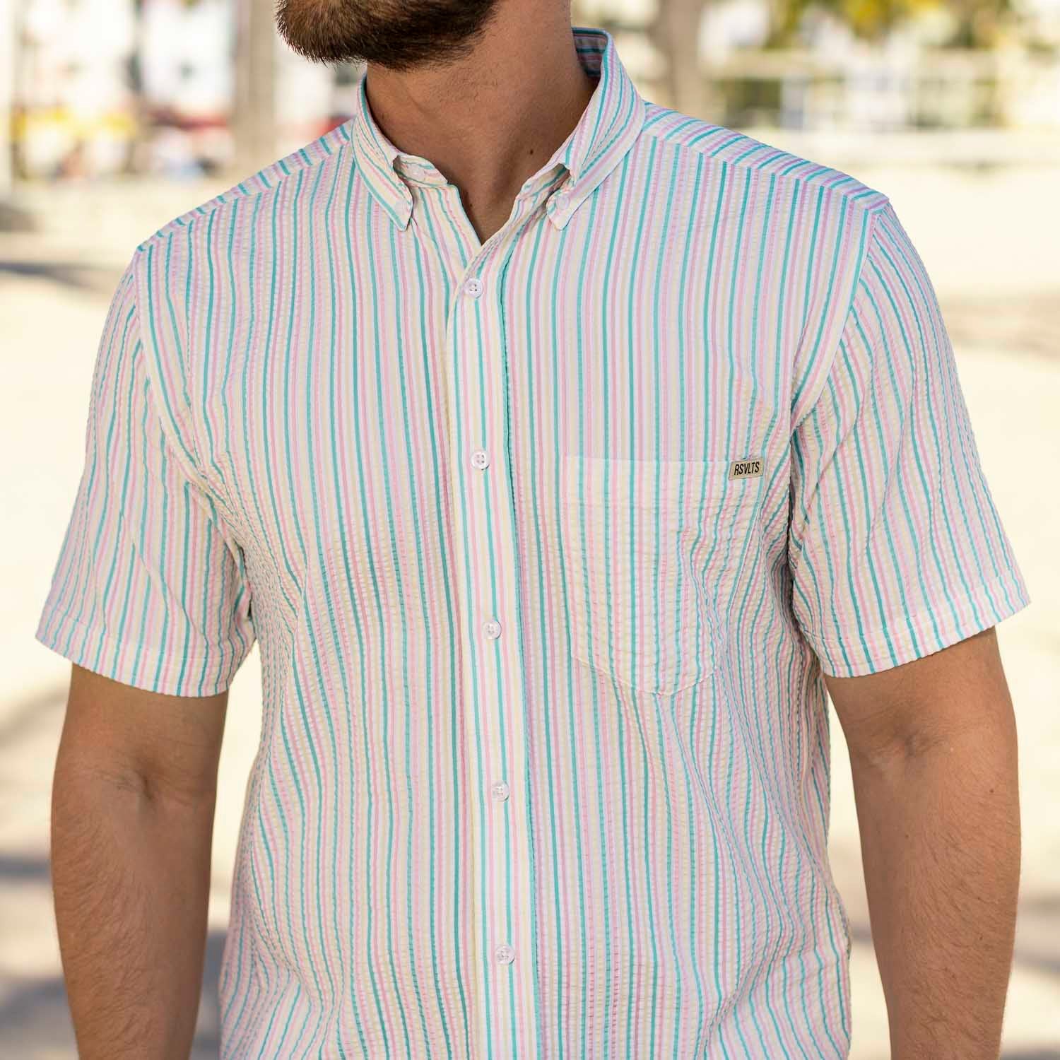 トップス sySkipper SeersuckerShirts Easy Does It – Stretch Seersucker Short Sleeve Shirt