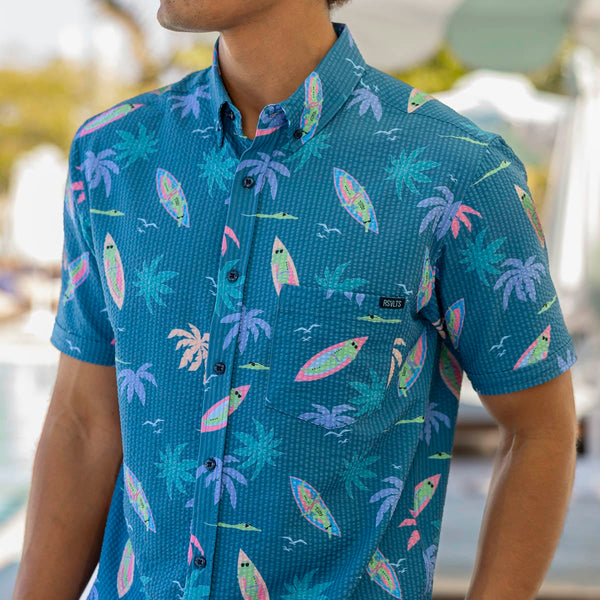 BoTT Embroidered Seersucker Shirt ボット rsvlts-short-sleeve-shirt-