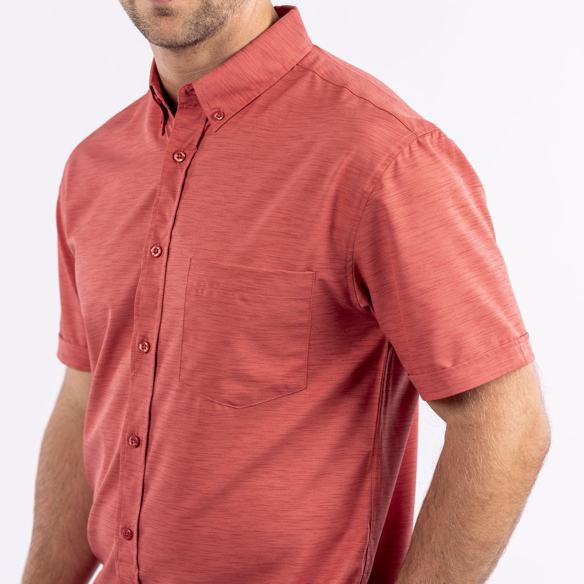 Spiced Coral KUNUFLEX Short Sleeve Shirt by RSVLTS Spiced Coral KUNUFLEX Short Sleeve Shirt by RSVLTS