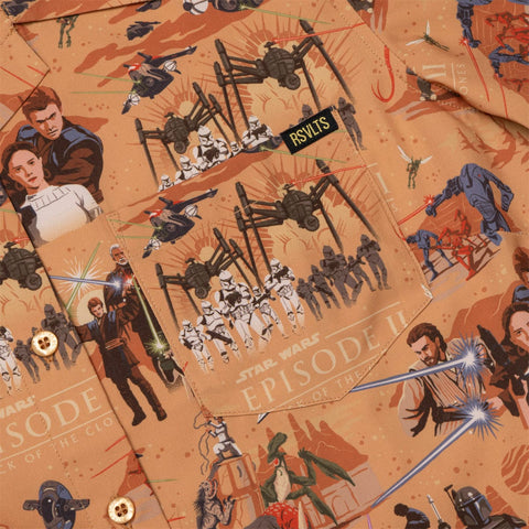 rsvlts-rsvlts-star-wars-attack-of-the-clones-bedsheets-orange-_-womens-kunuflex-short-sleeve-shirt-star-wars-attack-of-the-clones-bedsheets-orange-_-womens-kunuflex-short-sleeve-shirt
