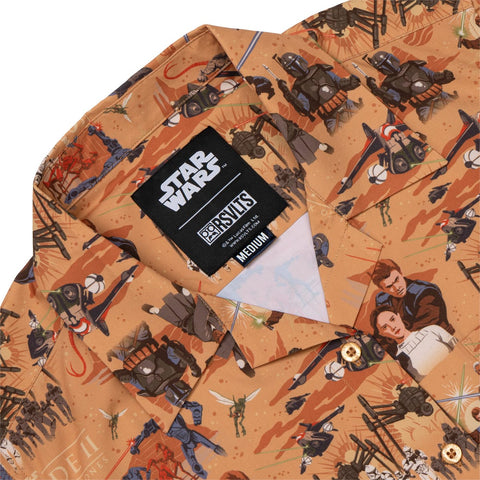 rsvlts-rsvlts-star-wars-attack-of-the-clones-bedsheets-orange-_-womens-kunuflex-short-sleeve-shirt-star-wars-attack-of-the-clones-bedsheets-orange-_-womens-kunuflex-short-sleeve-shirt