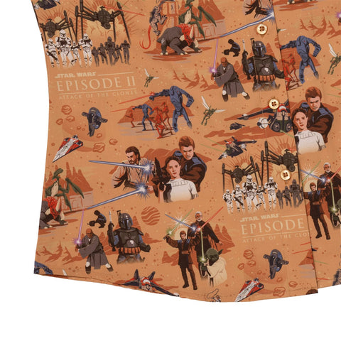 rsvlts-rsvlts-star-wars-attack-of-the-clones-bedsheets-orange-_-womens-kunuflex-short-sleeve-shirt-star-wars-attack-of-the-clones-bedsheets-orange-_-womens-kunuflex-short-sleeve-shirt