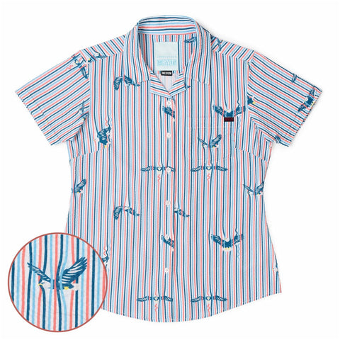 rsvlts-xs-rsvlts-womens-short-sleeve-shirt-americas-got-talons-womens-stretch-seersucker-short-sleeve-shirt