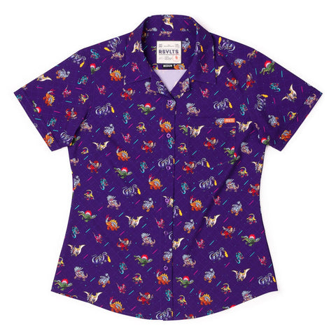 rsvlts-xs-rsvlts-womens-short-sleeve-shirt-lazer-dinos-womens-kunuflex-short-sleeve-shirt-lazer-dinos-womens-kunuflex-short-sleeve-shirt
