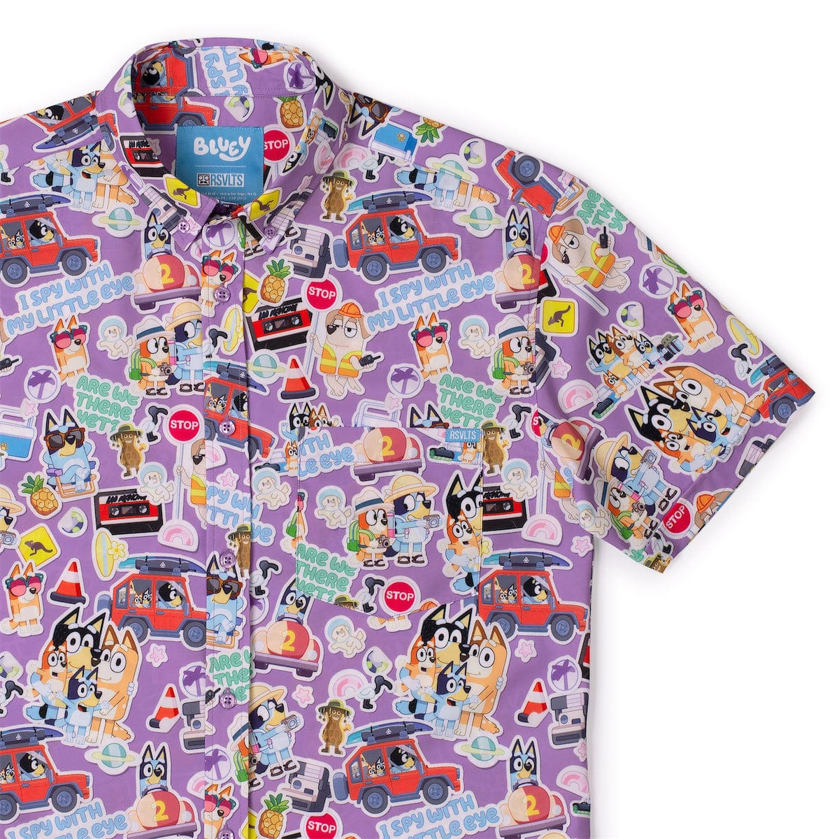 bluey dress shirt men Bluey Mens Hawaiian Print Button-Up Shirt with Short Sleeves, Sizes Xs-3xl, Men's, Size: Small