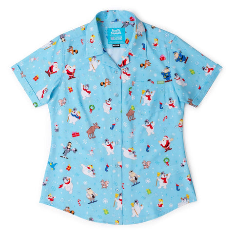 frosty-the-snowman-frosty-friends-womens-kunuflex-short-sleeve-shirt
