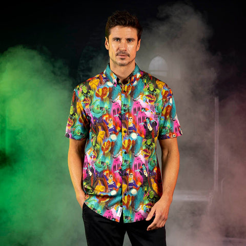 universal monsters hawaiian shirt Universal Monsters "Technicolor Terror" – KUNUFLEX Short Sleeve Shirt
