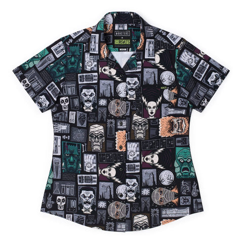 rsvlts-xs-universal-monsters-universal-monsters-freaky-tiki-womens-kunuflex-short-sleeve-shirt-universal-monsters-freaky-tiki-womens-kunuflex-short-sleeve-shirt