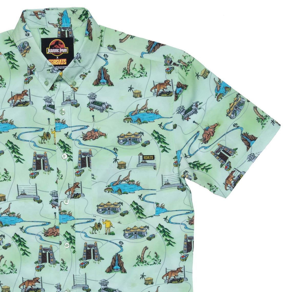 REVIEW FOR zipper Jurassic park dinosaur skeleton printed short-sleeved T-shirt YV8044 main image 1
