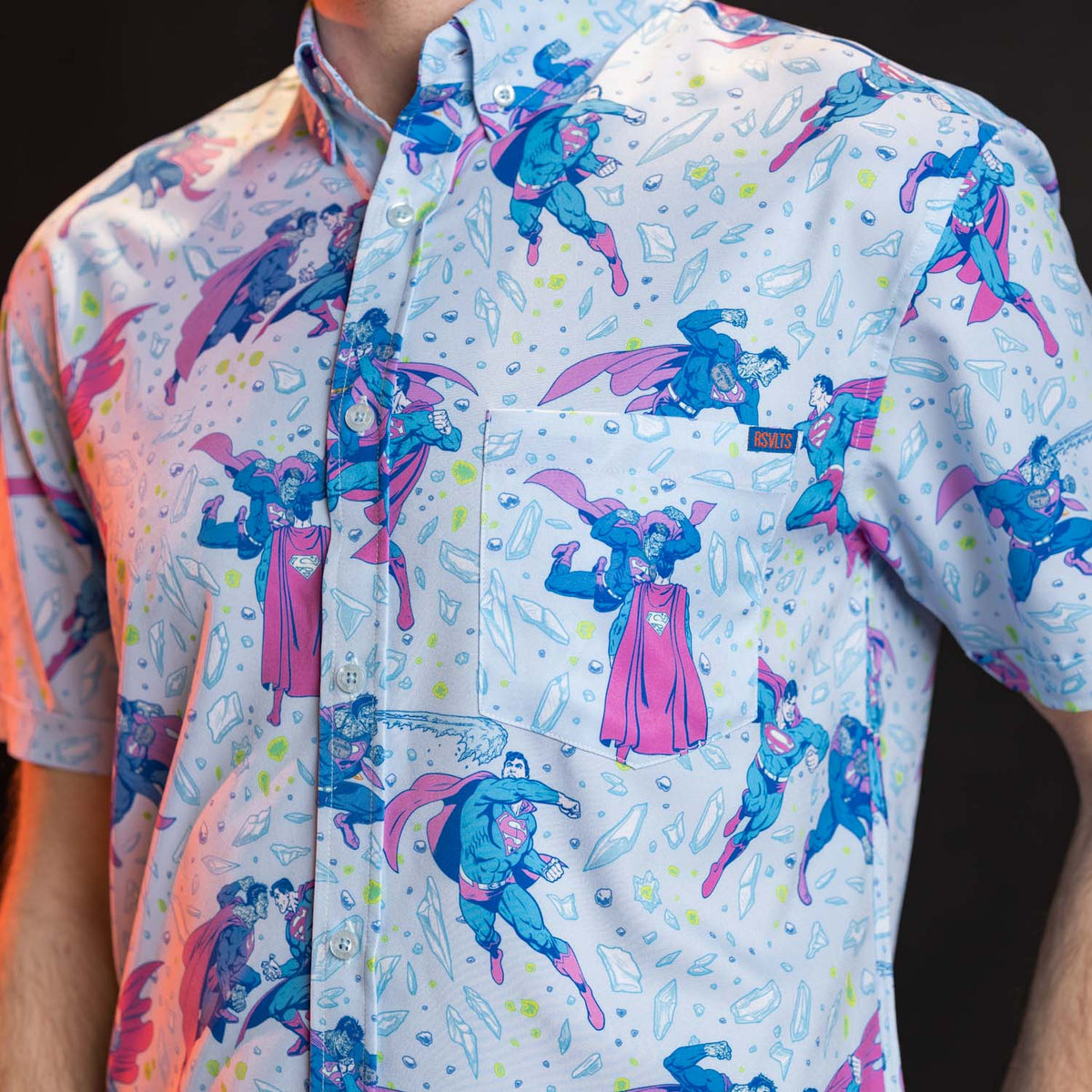 superman dress shirts Superman Superman vs. Bizarro – KUNUFLEX Short Sleeve Shirt by RSVLTS