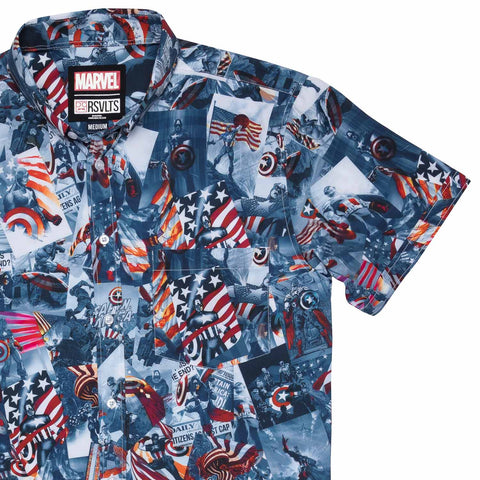 captain america dress shirt Captain America Rogers Red Glare RSVLTS Hawaiian Shirt