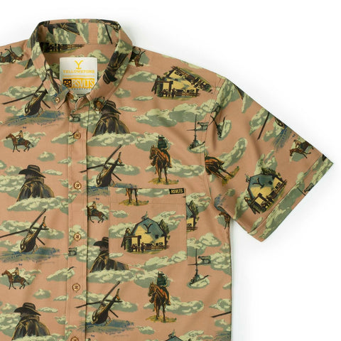 yellowstone dress shirts Amazon.com: Mad Engine Yellowstone Dutton Ranch Button Up Long Sleeve Work Shirt Halloween Costume Cosplay (Small) Brown : Clothing, Shoes & Jewelry